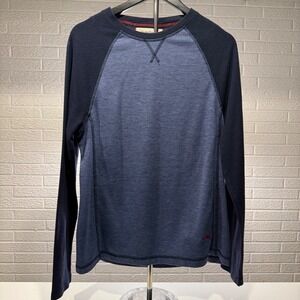 Tommy Bahama Long‎ Sleeve Ombre Crewneck T Shirt Mens M Blue